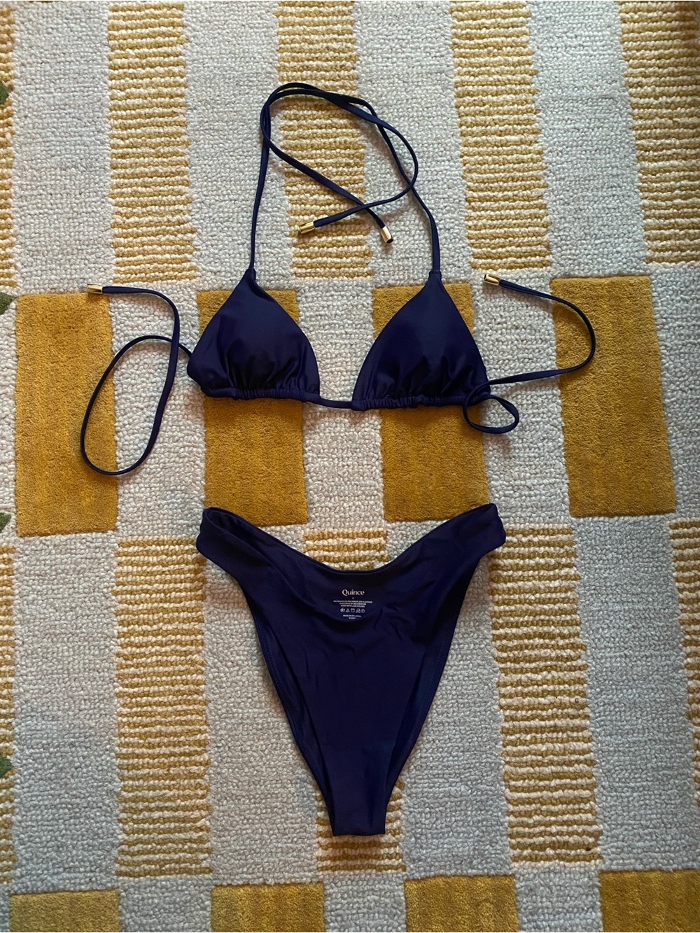 Quince Italian Bikini BOTTOM Navy